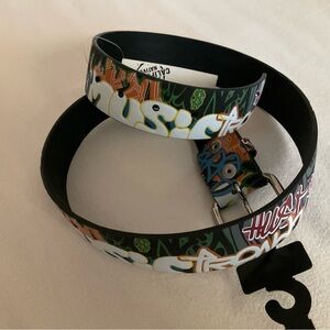 NWT Vintage Graffiti Style Design Unisex Faux Leather Belt